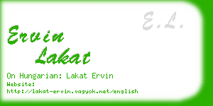 ervin lakat business card